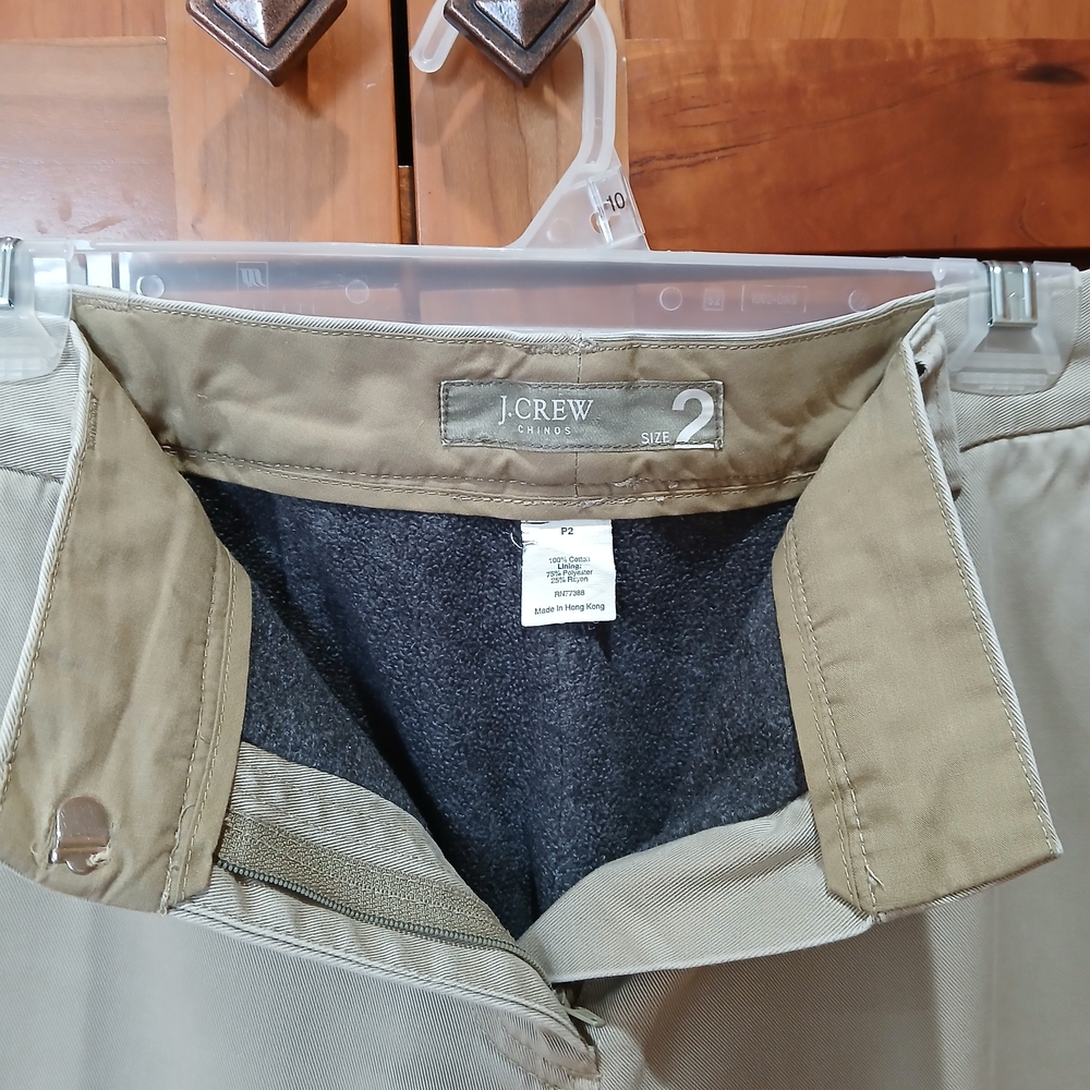 J. Crew FLEECE-LINED Chino sz 2. - Picture 5 of 6